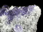 Purple Fluorite Crystals with Quartz - China #45918-2